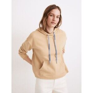 Madewell Dip-Dye Drawstring Hoodie Sweatshirt In Desert Dune
